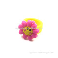 Wholesale custom fashion flower shaped PVC finger rings